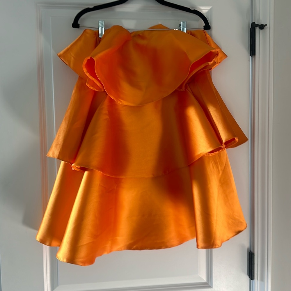 Never been worn orange flowy flirty dress from ASOS!